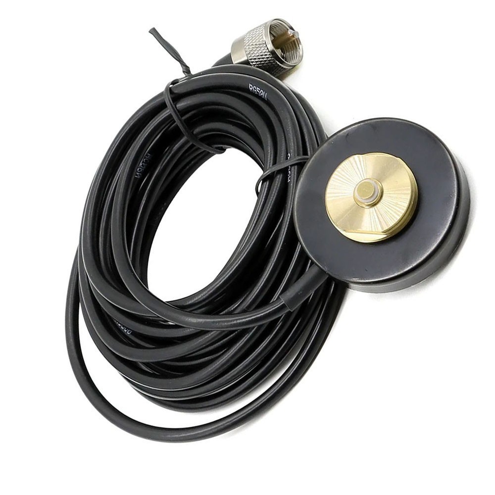 Antenna base NMO magnet mini for mobile radios coaxial cable Black