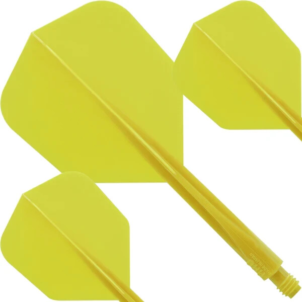 SOLID YELLOW CONDOR AXE DART SHAFT/FLIGHT COMBO SMALL FLIGHT SHORT SHAFT