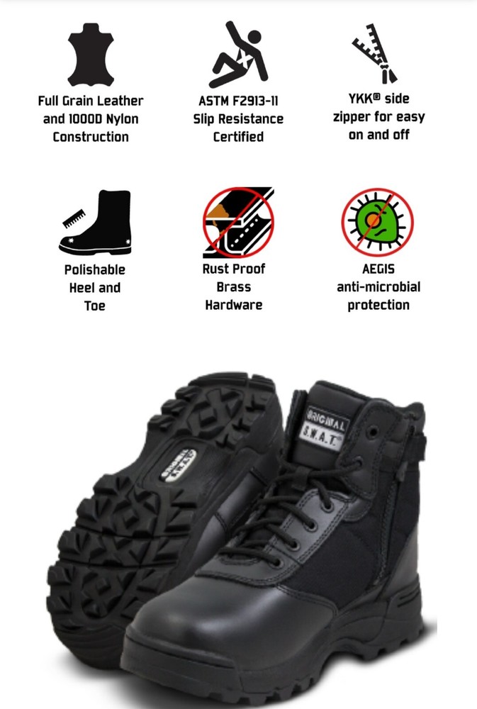 Original S.W.A.T Classic 6 Inch Side Zip Boots