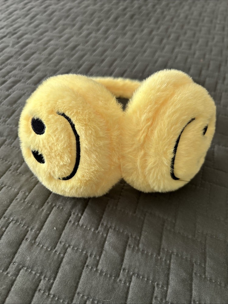 Yellow Smiley Face Ear Muffs NEW!