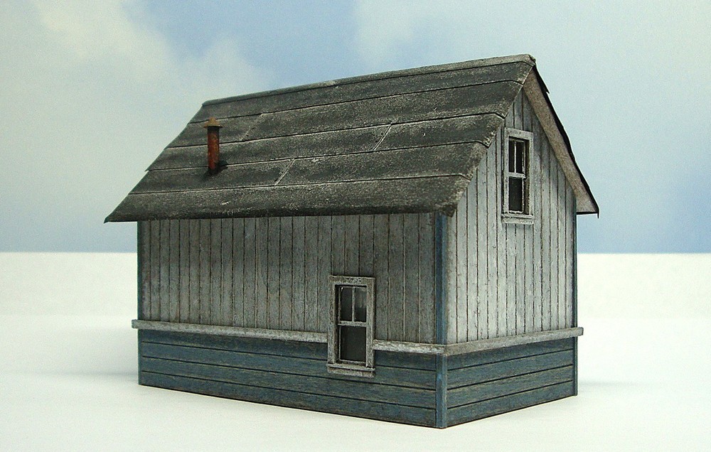HO scale built wood model Yard Shed