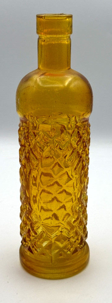 Diamond Cut Amber Glass Bottle 9.25" Tall