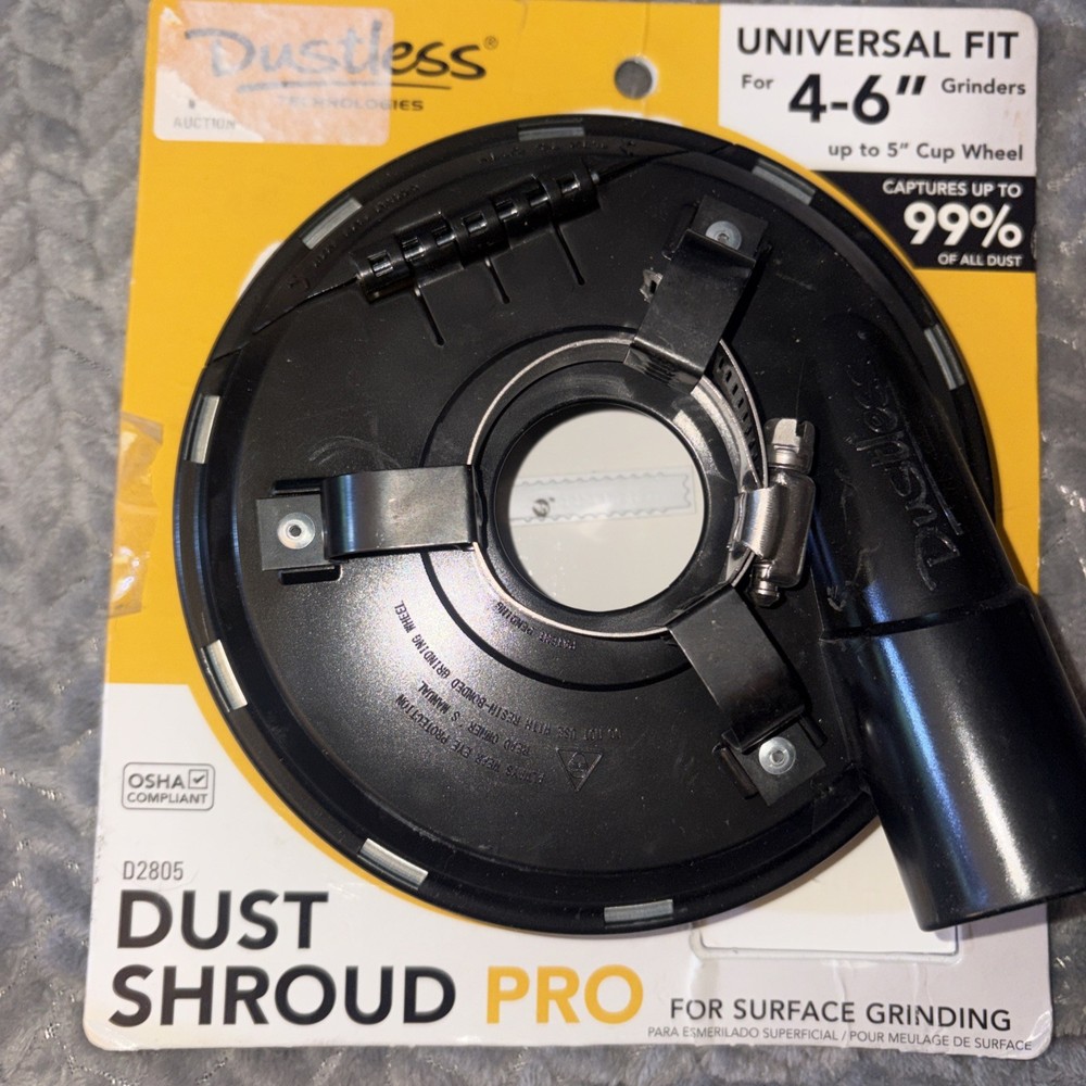 Dustless Technologies Universal 4-6" Grinder Dust Shroud Pro.