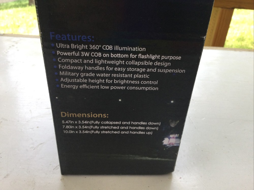 CAMPING LANTERN FLASHLIGHT AND BEACON Two In One With Box