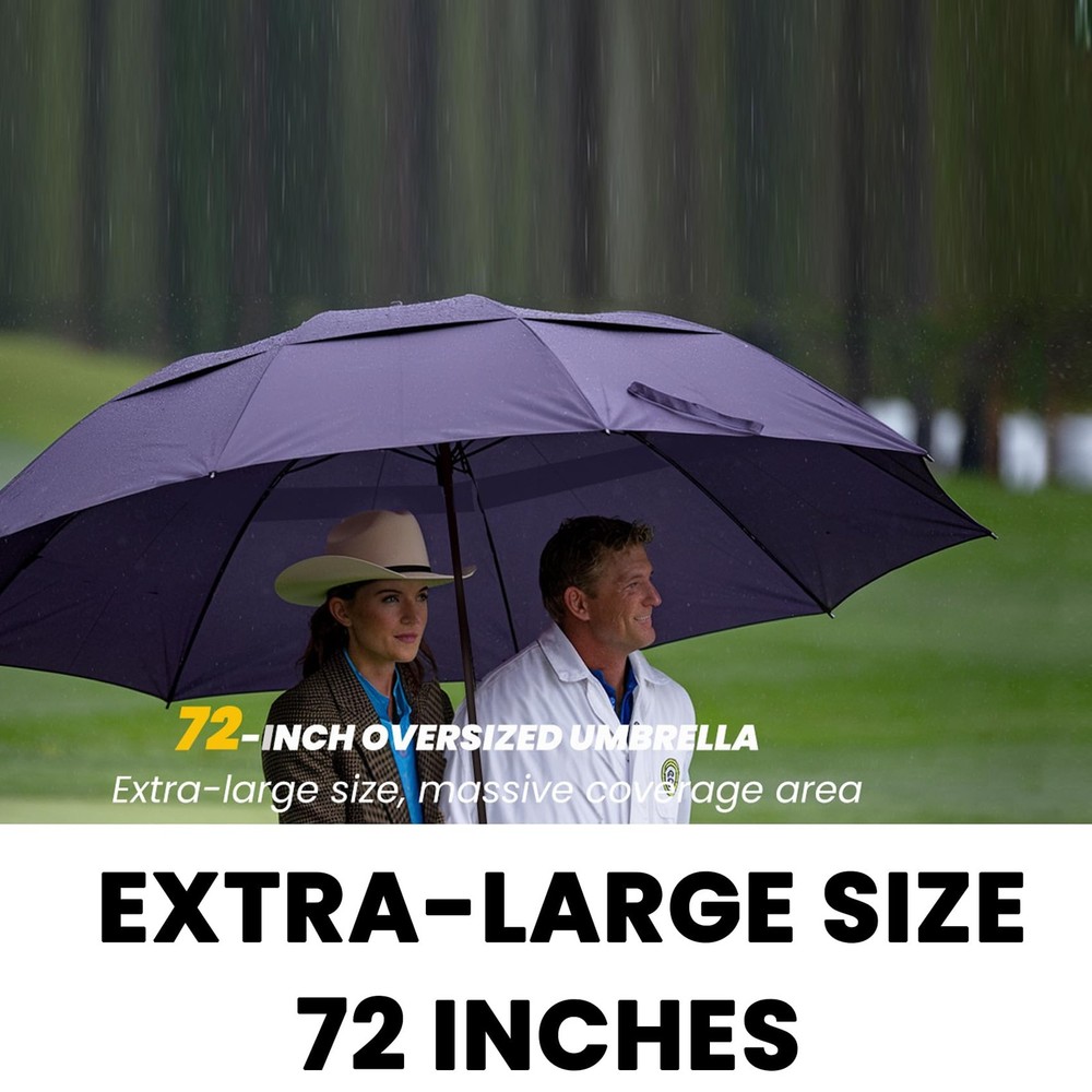 /62/68/72 Inch Automatic Open Golf Umbrella Oversize Extra Large Double Canop...