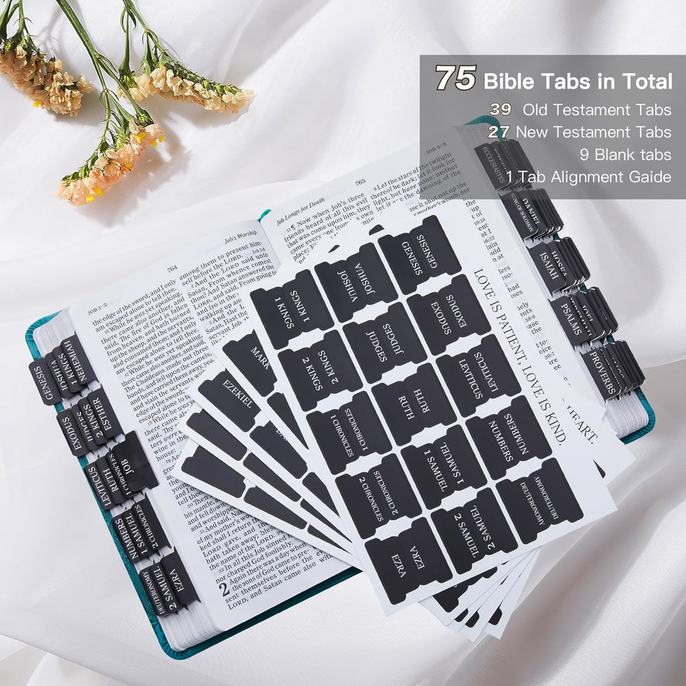 Laminated for Women & Men - Large Print Tabs for Study Bibles, Boho Theme for E