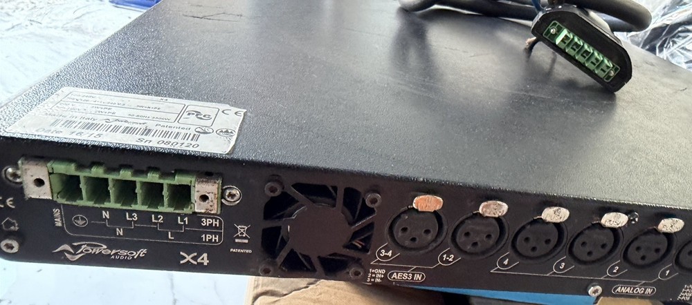 Powersoft X4 4-Channel Power Amplifier Rackmount Black 3200W Analog XLR AES3