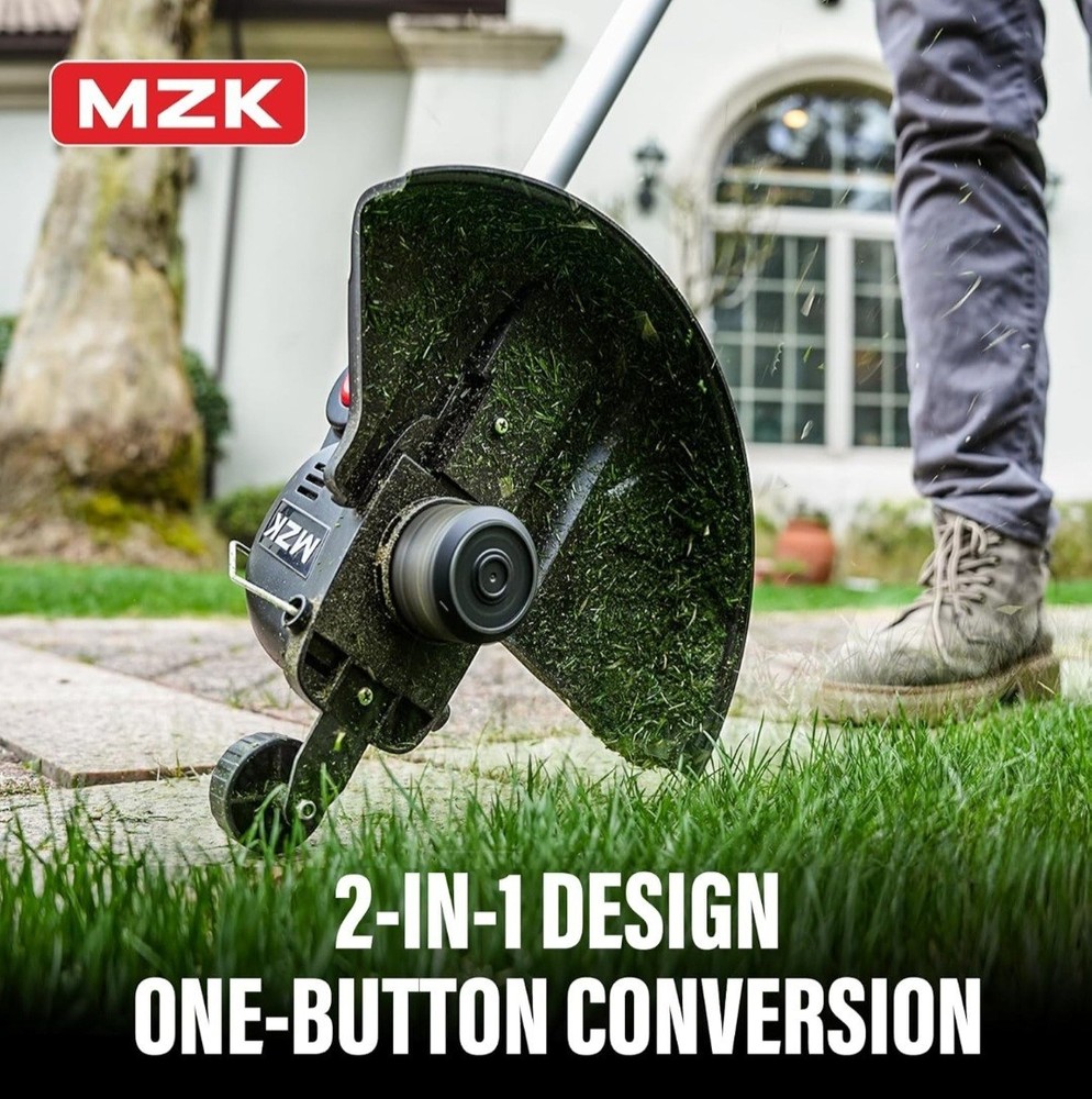 MZK 20V 12'' Cordless String Trimmer, Grass Trimmer&Edger with 8 Replacement Spo