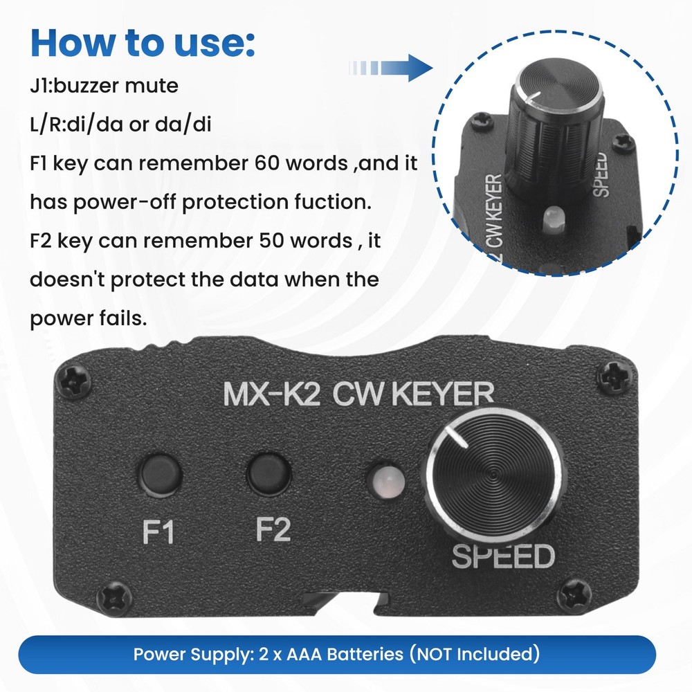 MX-K2 CW Keyer Automatic Key Controller Morse Code Auto Memory 6950