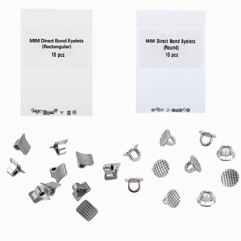 Dental Orthodontic Bondable Direct Bond Eyelet Lingual Buttons Round/Rectangular