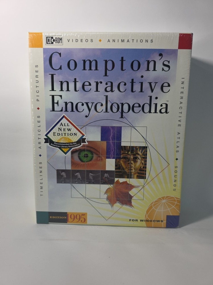 New SEALED 1995 EDITION COMPTON'S INTERACTIVE ENCYCLOPEDIA PC BIG BOX