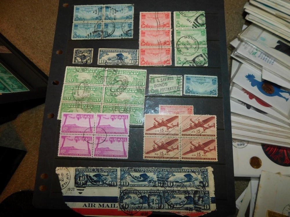 US AIRMAIL BLOCKS & SINGLES ALL USED