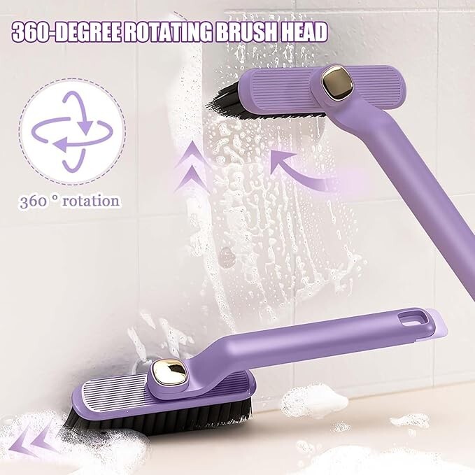 Multi-Function Rotating Crevice Cleaning Brush, 360 Degree Grout Brush 2 Pack