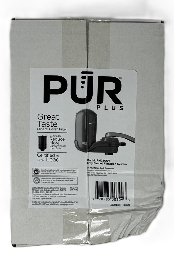 PUR PLUS Vertical Faucet Mount Water Filtration System FM2500V - Gray, Fits Most