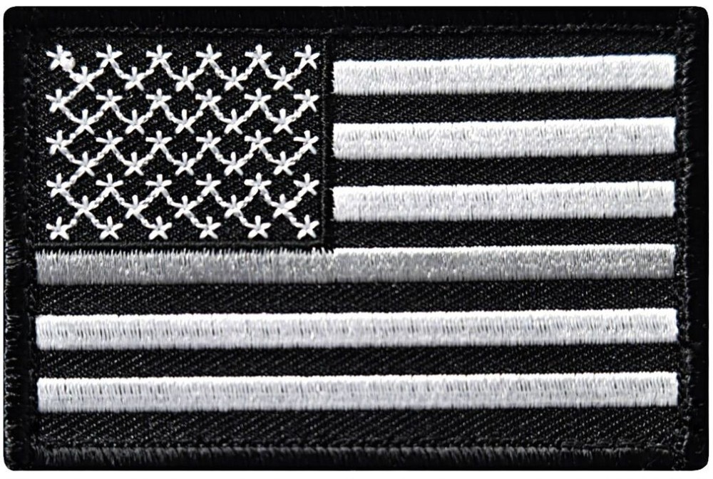 Thin Grey Line USA Flag Correctional Officer Patch | 2PC HOOK BACKING 3"x2"