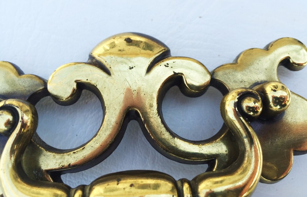Vintage Brass KBC Antique Hardware Chippendale drawer pull handle...3" centers