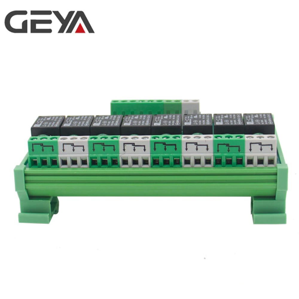 GEYA 8 Channel Interface Relay Module AC/DC 5/12/24V Panel Mount Automation PLC