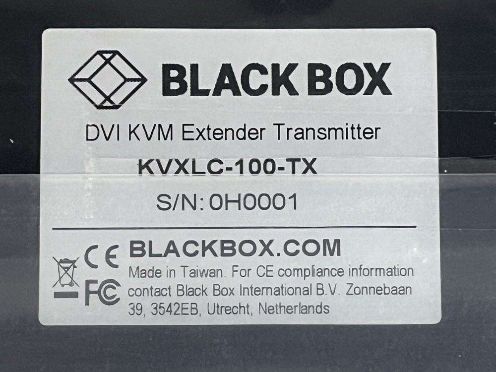 Black Box DVI KVM Extender Transmitter KVXLC -100 Transmitter Only
