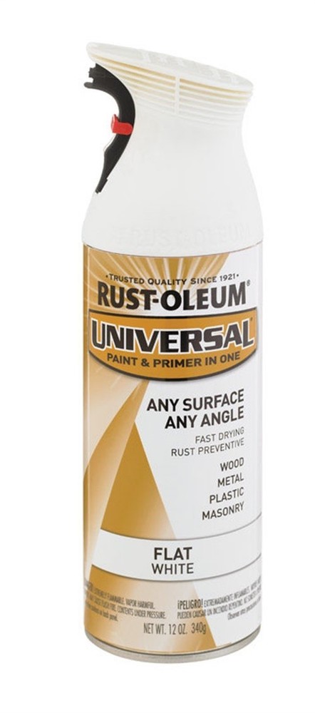 Rust-Oleum 247564 Universal Flat White Spray Paint 12 oz (Pack 6)