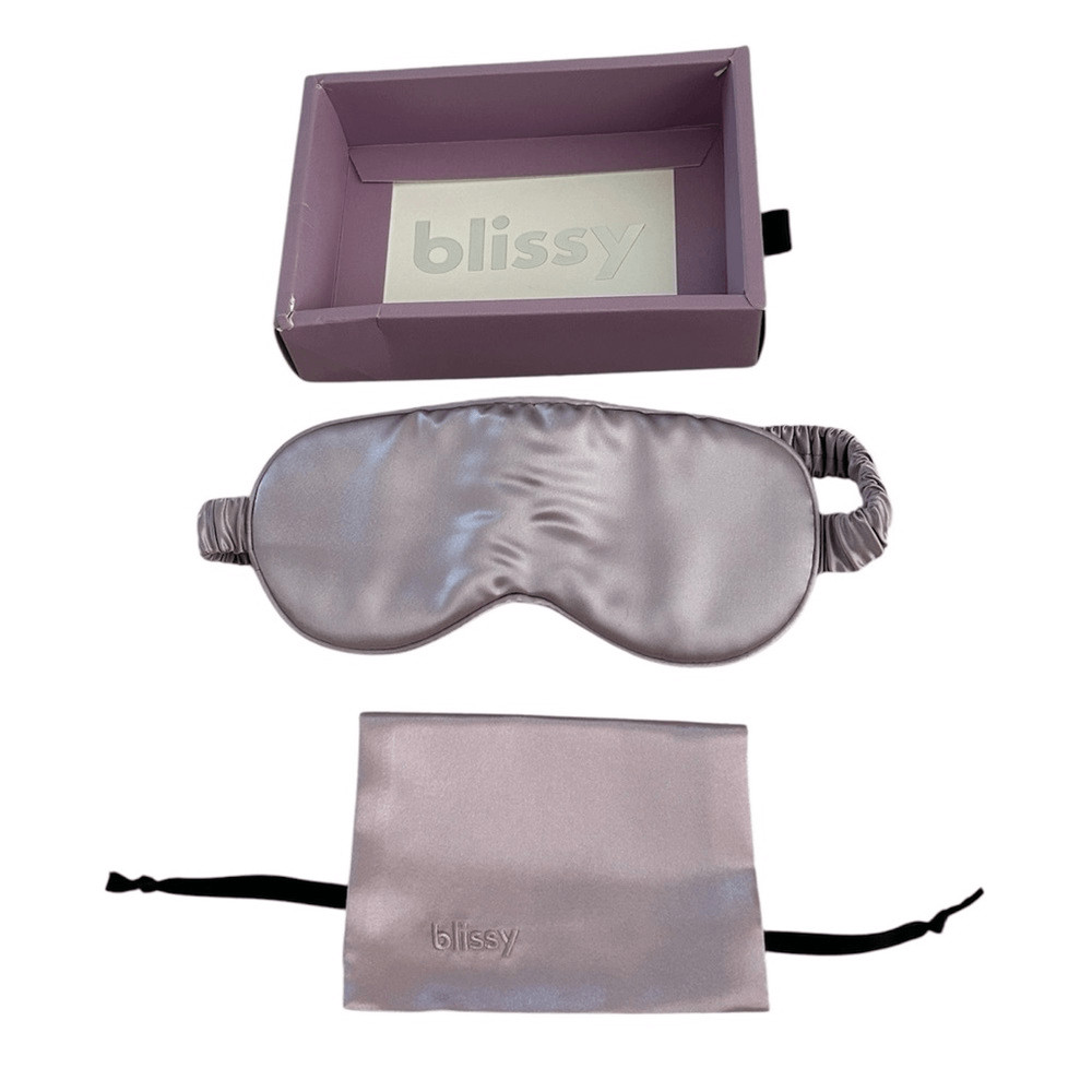 BLISSY Pure Silk Sleep Mask, Lavender, NWT open box