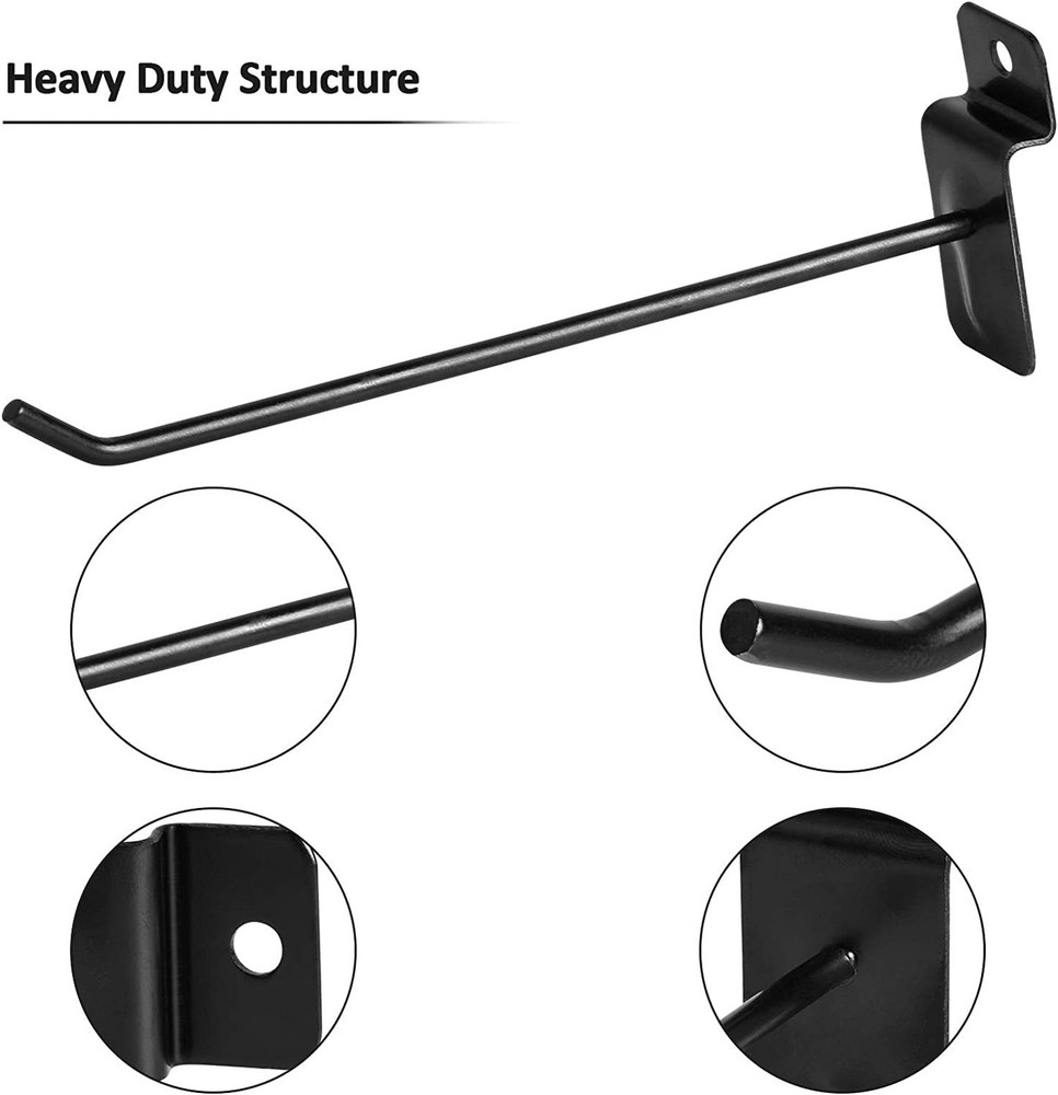 100 Pack Slatwall Hooks, 4 inch Slat Wall Hanging Hooks Panel Display Hooks B...