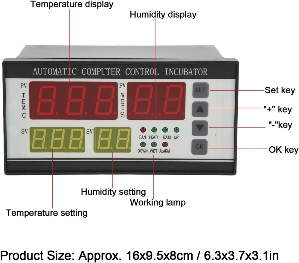 Egg Incubator Temperature Controller Thermostat, 110V Automatic Control Syste...