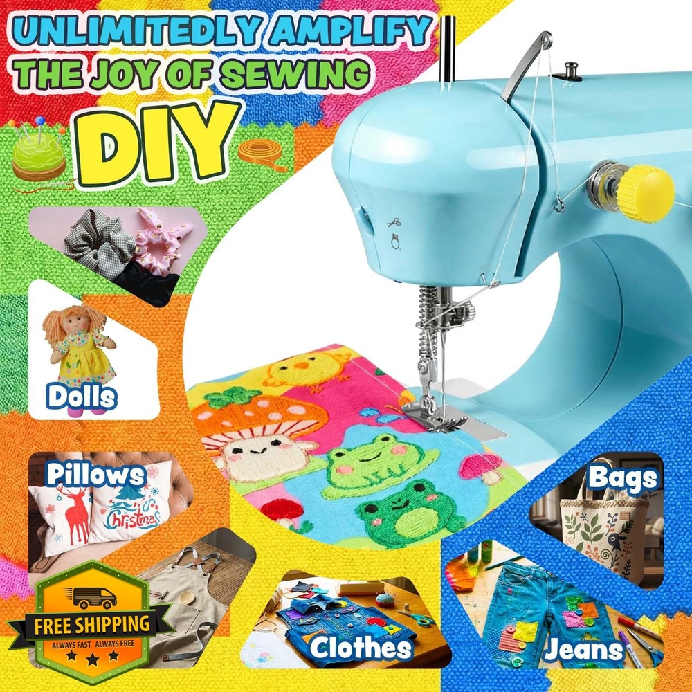 Mini Sewing Machine 2 Speed Beginner Extension Table Kit Portable