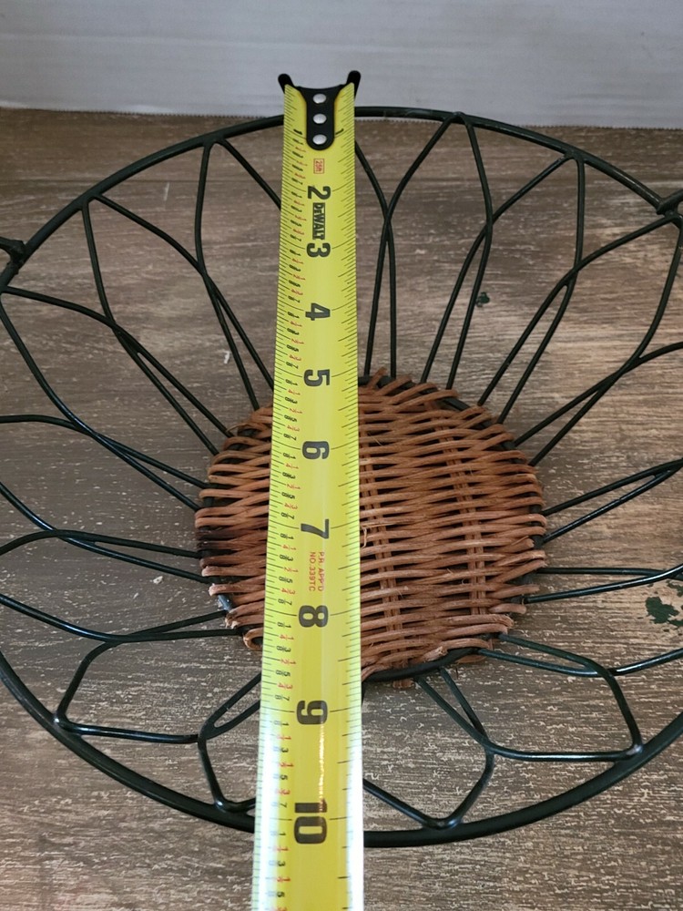 Vintage Wicker And Metal Open Basket