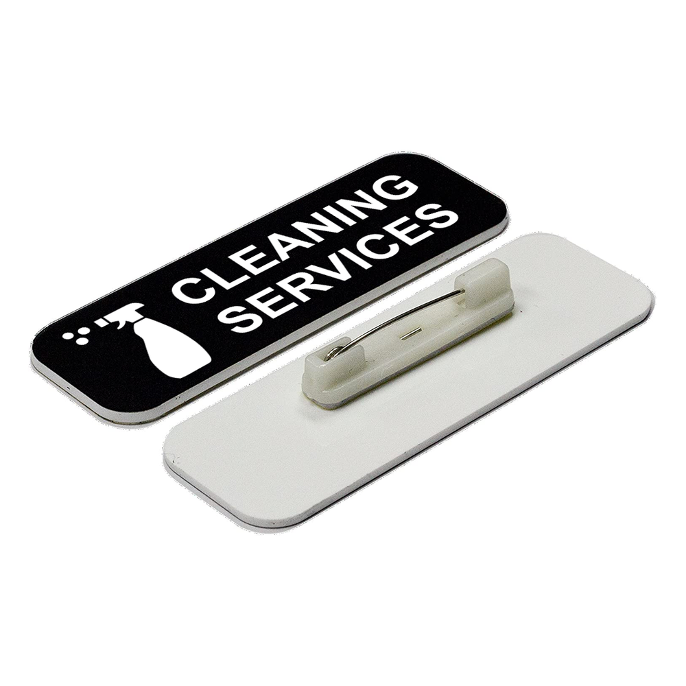Cleaning Services 1 x 3" Name Tag/Badge, (3 Pack)