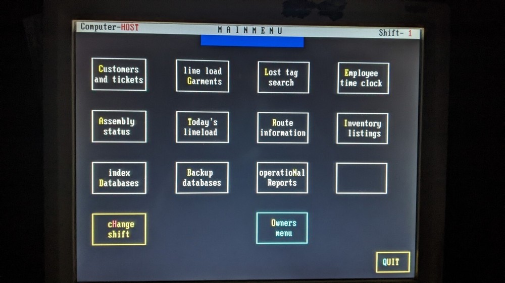 Custom Computer System for Dry Cleaners and Laundry (HOST Terminal)