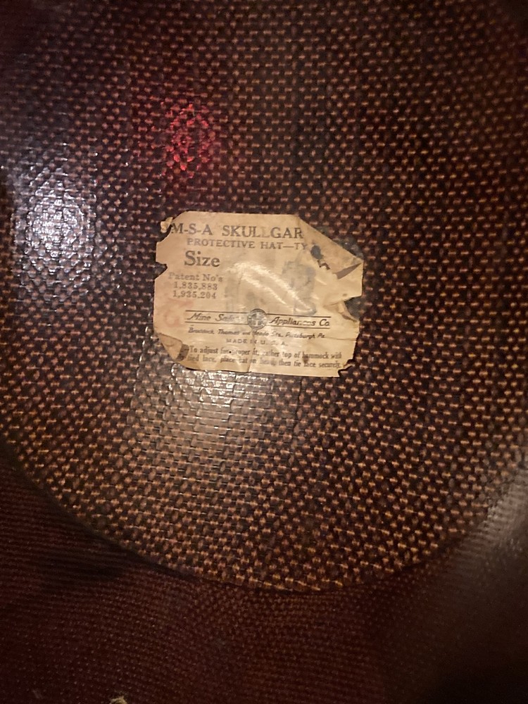 depression era MSA Skullgard type K mining hard hat