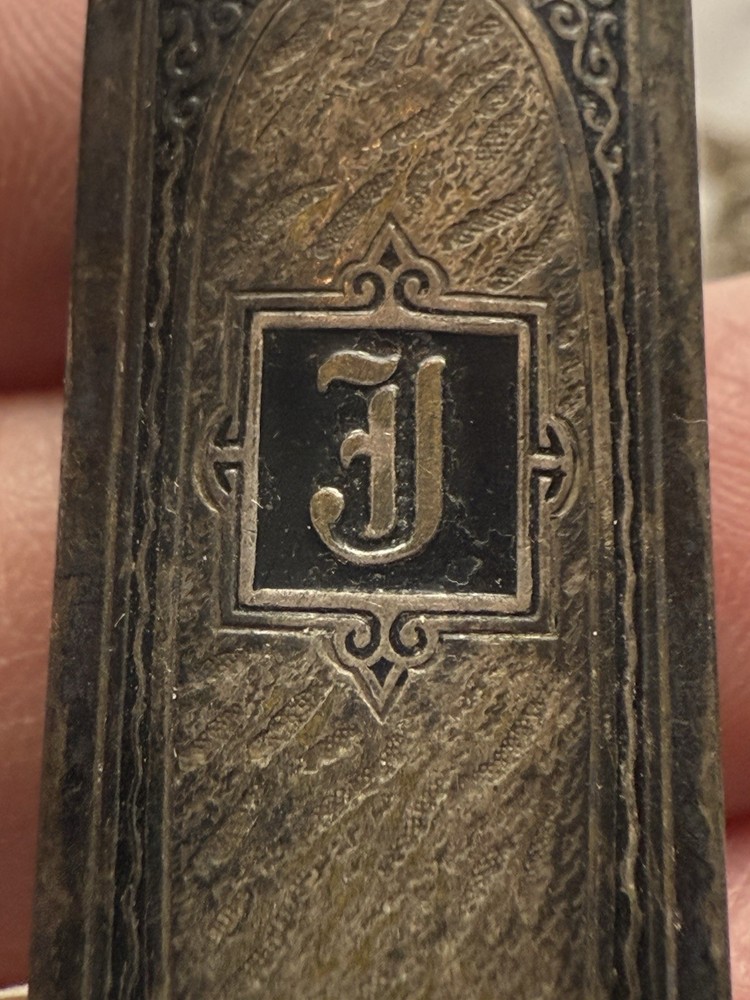 HICKOK Silver Beltogram J Initial Belt Tip Pocket Watch Chain