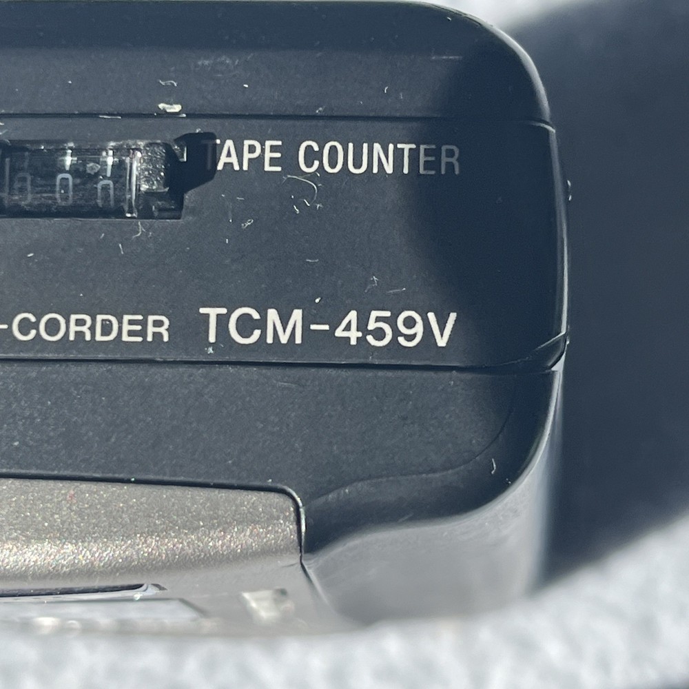 Sony Cassette-Corder TCM-459V Black Silver Tested Working W Strap