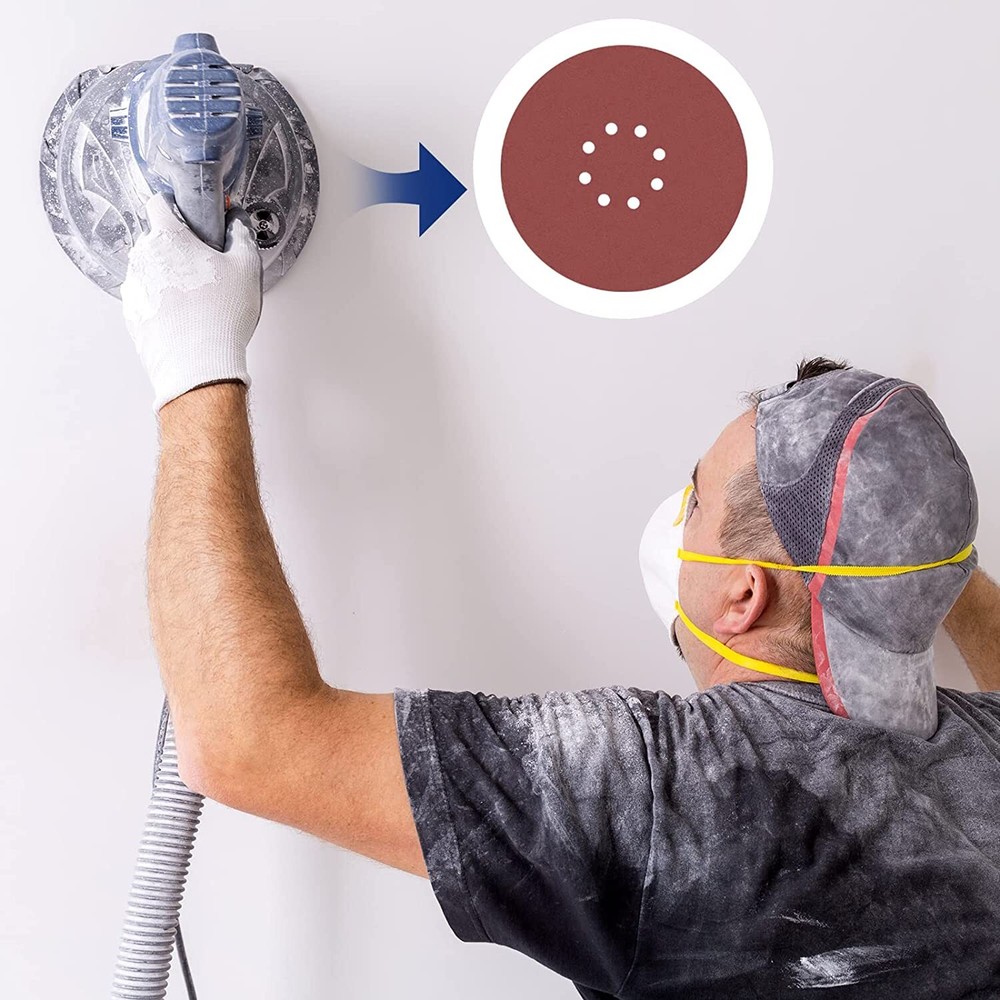 WORKPRO 20PCS 9" 8 Hole Hook-and-Loop Sandpaper 240 Grits Abrasive Sanding Discs