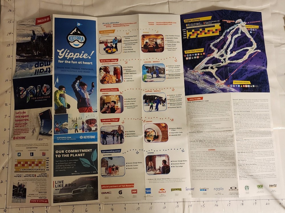 2019/20 KEYSTONE SKI AREA TRAIL MAP. MINT UNUSED
