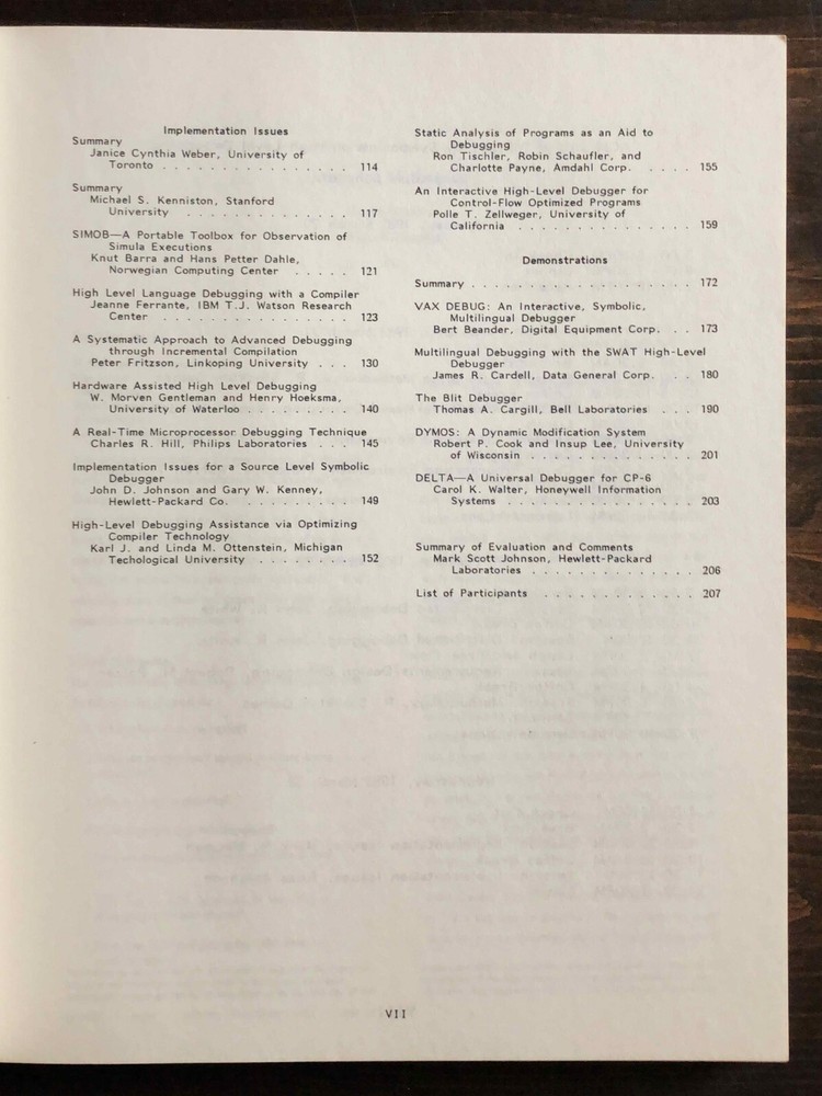 Software Engineering Symposium On High-Level Debugging Proceedings (1983)