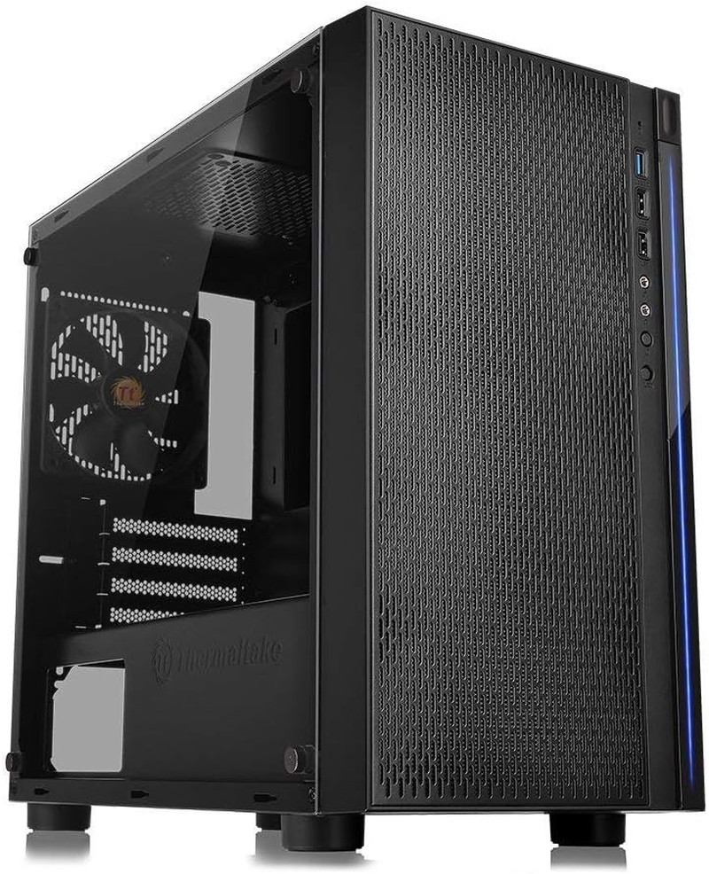 Versa H18 Tempered Glass Black Spcc Micro ATX Mini Tower Gaming Computer Case CA