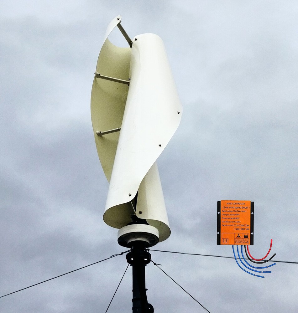 800W Vertical Wind Turbine 12V-48V Maglev Wind Power Generator w/ Controller