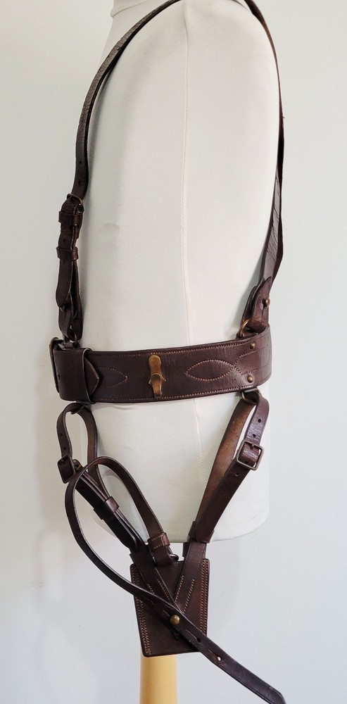 WW1 - NAMED 1916 DATED - SAM BROWNE BELT - DOUBLE STRAP - BRITISH ARMY FROG