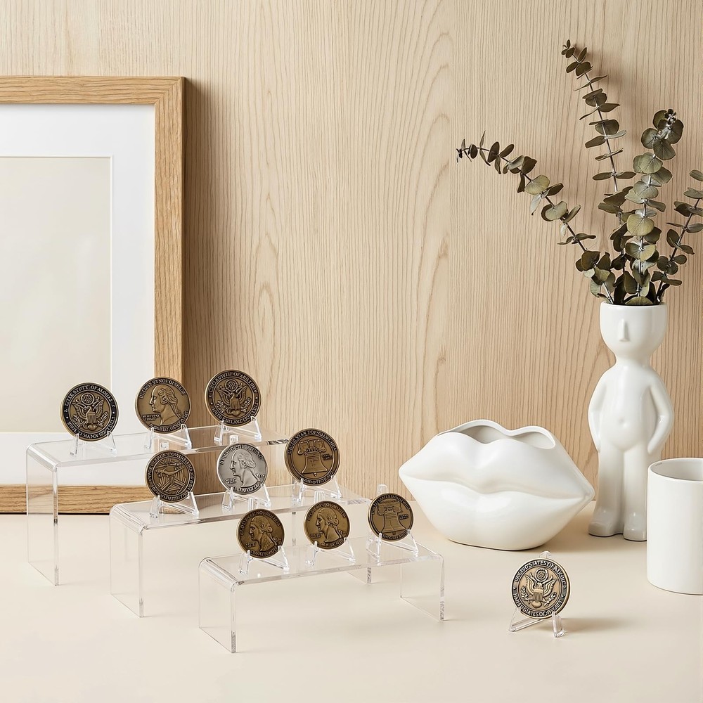 AceOrbit 38 Pcs Clear Table Display Stands Set Includes 6 Large Acrylic Book ...