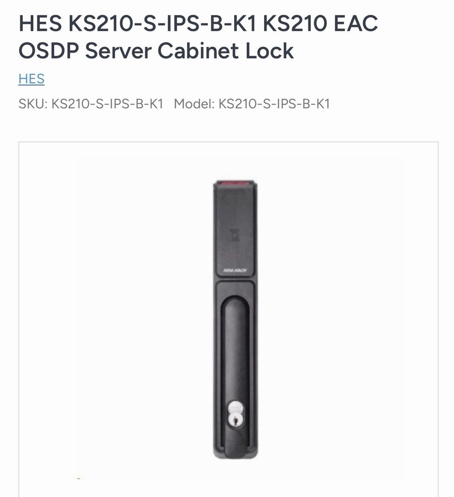 ASSA ABLOY server Cabinet Lock KS210-S-IPS-B-K1