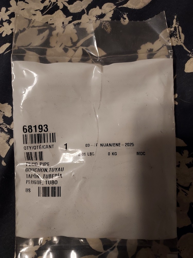 Cummins 68193 Pipe Plug NEW