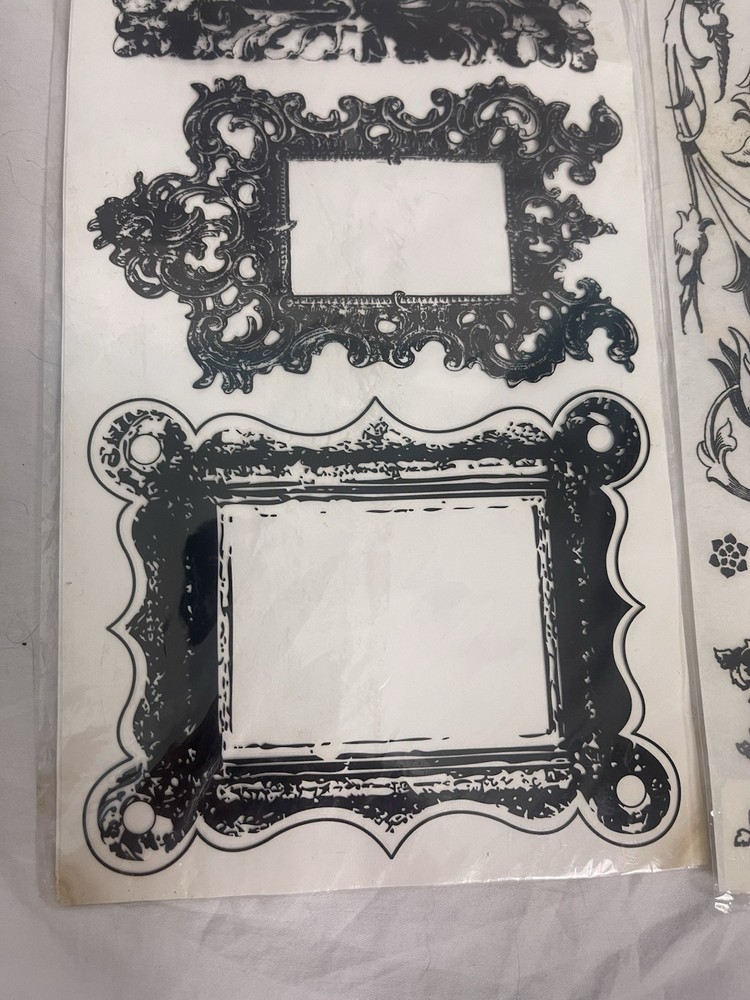Glitz Rub Ons Impress Ons frames butterflies trim designs