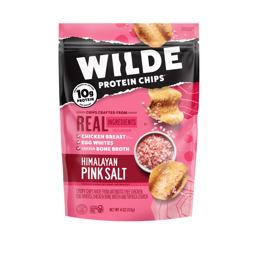WILDE Protein Chips Himalayan Pink Salt, Thin Crispy High Protein,4.0 Oz