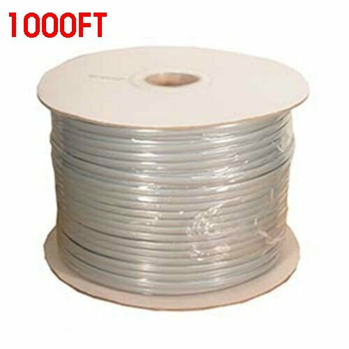 1000FT Stranded 28AWG 28/6 6 Conductor CCA Silver Modular Cable Wire Cord 1000'