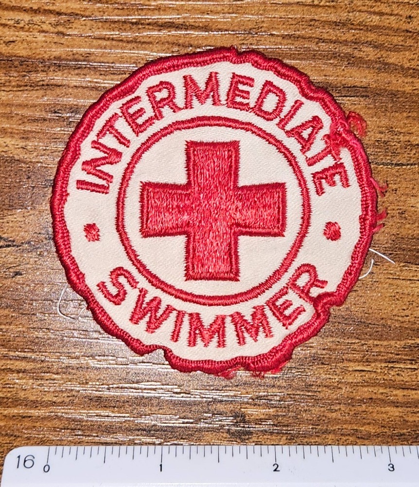 Vintage Red Cross First Aid Intermediate Swimmer Patch Badge