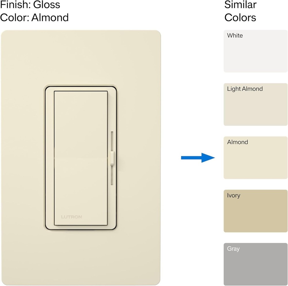 Diva LED+ Dimmer Light Switch for Dimmable LED, Halogen, and Incandescent Bul...