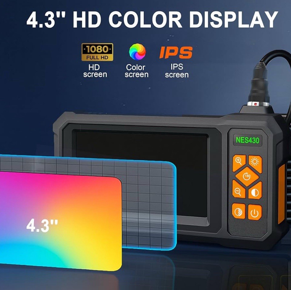 49 Ft Endoscope Camera with Light, 1080P HD Borescope Camera with Light
