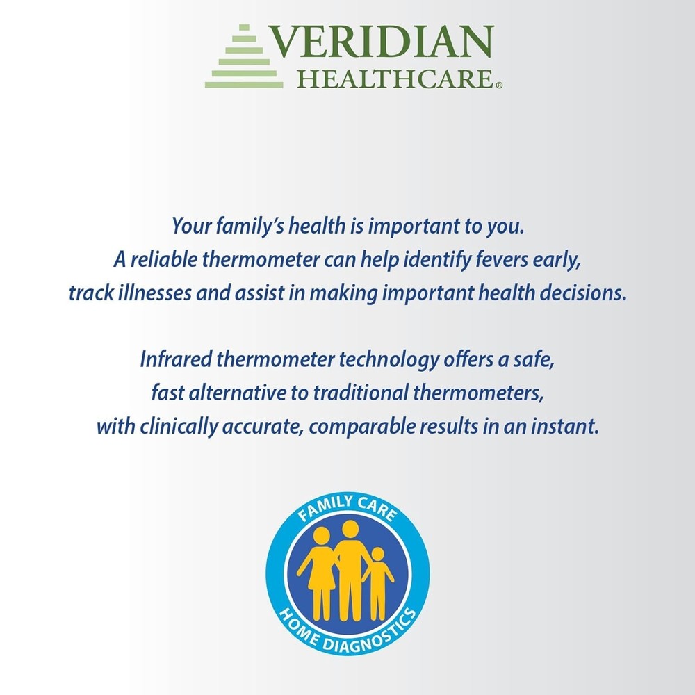 Veridian Temporal Thermometer, Temple Touch Sensor 6 Second