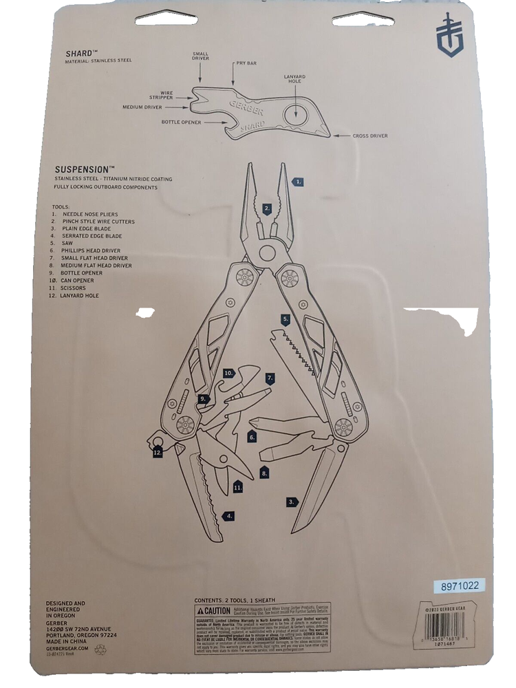 Gerber Suspension Multi-Tool + Sheath & Shard Multi-Tool NEW